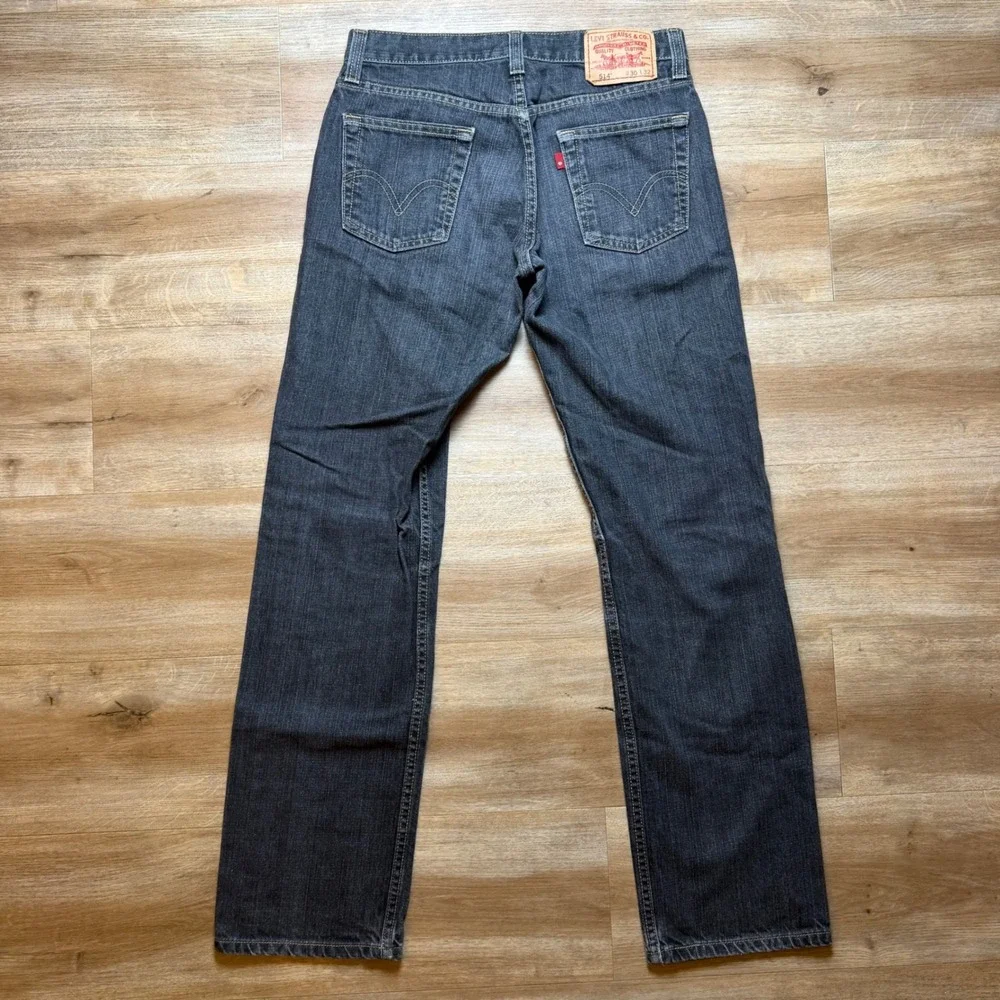 Levis 514 Slim Straight Jeans Mens 30x32 Dark Grey Denim Pants Cotton Casual Y2K